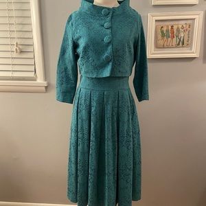 Lindy Bop Brocade Dress and Bolero Set, size 8